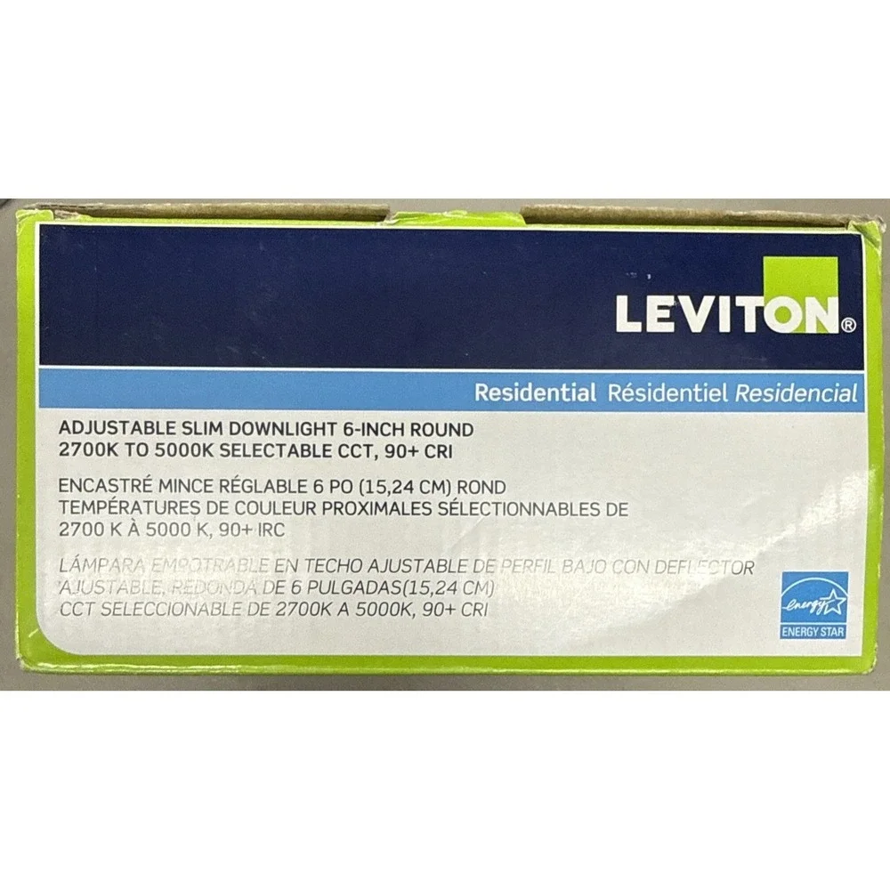 New Leviton 6 In. Round Adjustable Slim Down Light 2700 K To 5000 K - Picture 6 of 6